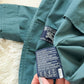 Vintage 90s Burberrys Dark Muted Teal Green Cotton Trench Coat
