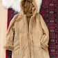 Vintage 90s Marvin Richards Brown Leather Suede & Faux Fur Winter Coat (M)