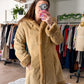 Vintage 90s Marvin Richards Brown Leather Suede & Faux Fur Winter Coat (M)