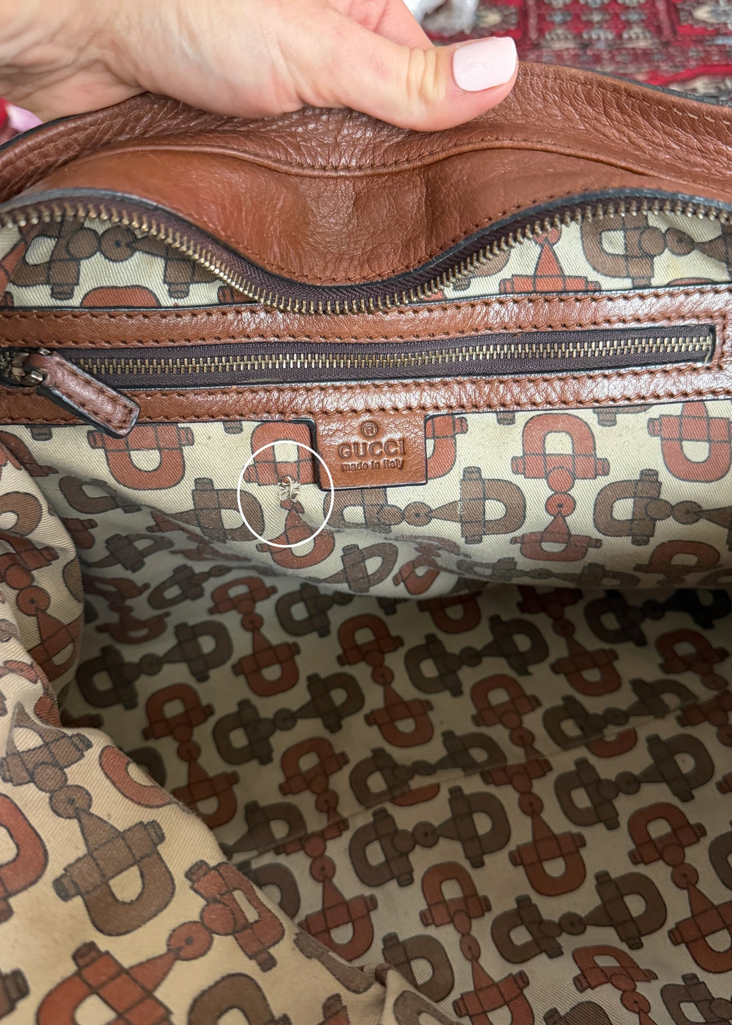 Vintage 00s Gucci Brown Leather Guccissima Signoria Large Tote Bag Shoulder Purse