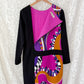 Emilio Pucci Magenta Black Purple Signature Print Silk Lined Dress (US 6)