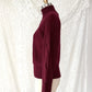 Vintage 80s Christian Dior Separates Burgundy Wool Cable Knit Turtleneck