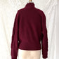 Vintage 80s Christian Dior Separates Burgundy Wool Cable Knit Turtleneck