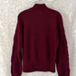 Vintage 80s Christian Dior Separates Burgundy Wool Cable Knit Turtleneck