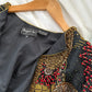 Made in India Heavy Beaded Embroidered Black Silk Jacket (M)