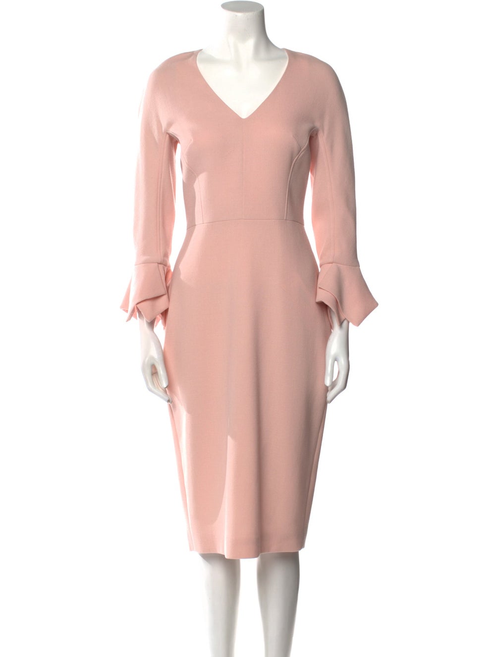 Lela Rose Light Blush Pink Wool Blend Scarf Cuff Dress (6)