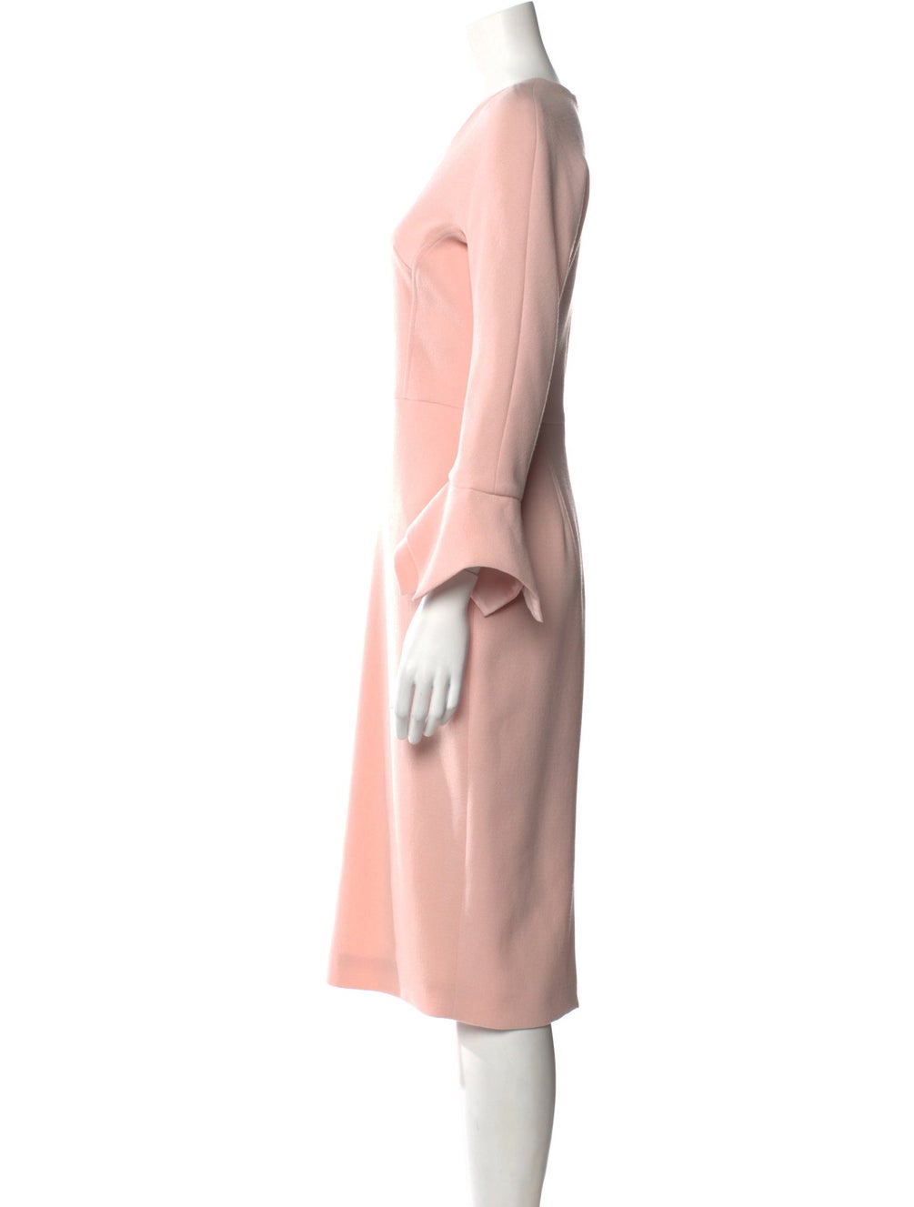 Lela Rose Light Blush Pink Wool Blend Scarf Cuff Dress (6)