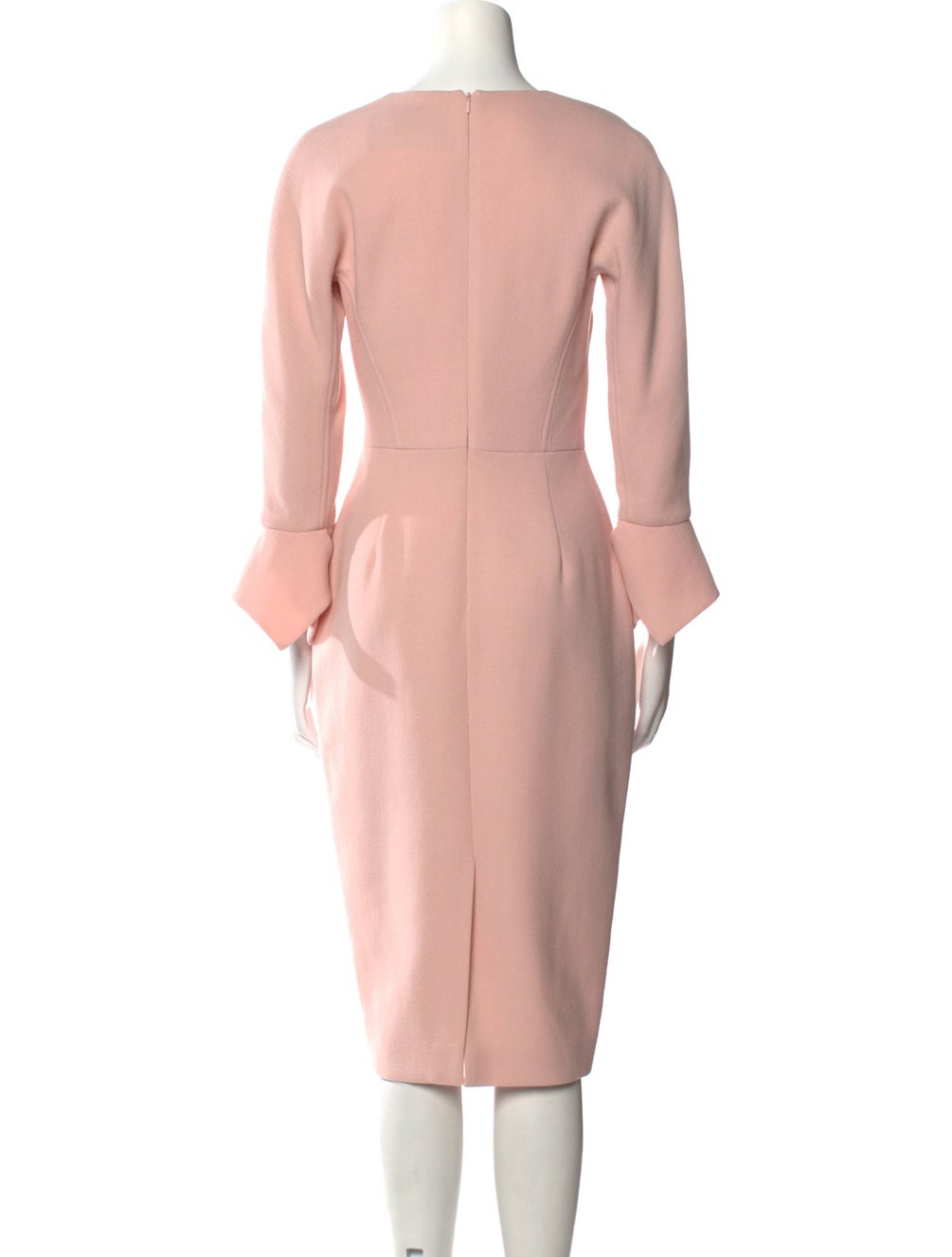 Lela Rose Light Blush Pink Wool Blend Scarf Cuff Dress (6)