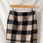 Vintage Ralph Lauren Country Tan & Black Wool Wrap Mini Skirt