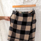 Vintage Ralph Lauren Country Tan & Black Wool Wrap Mini Skirt