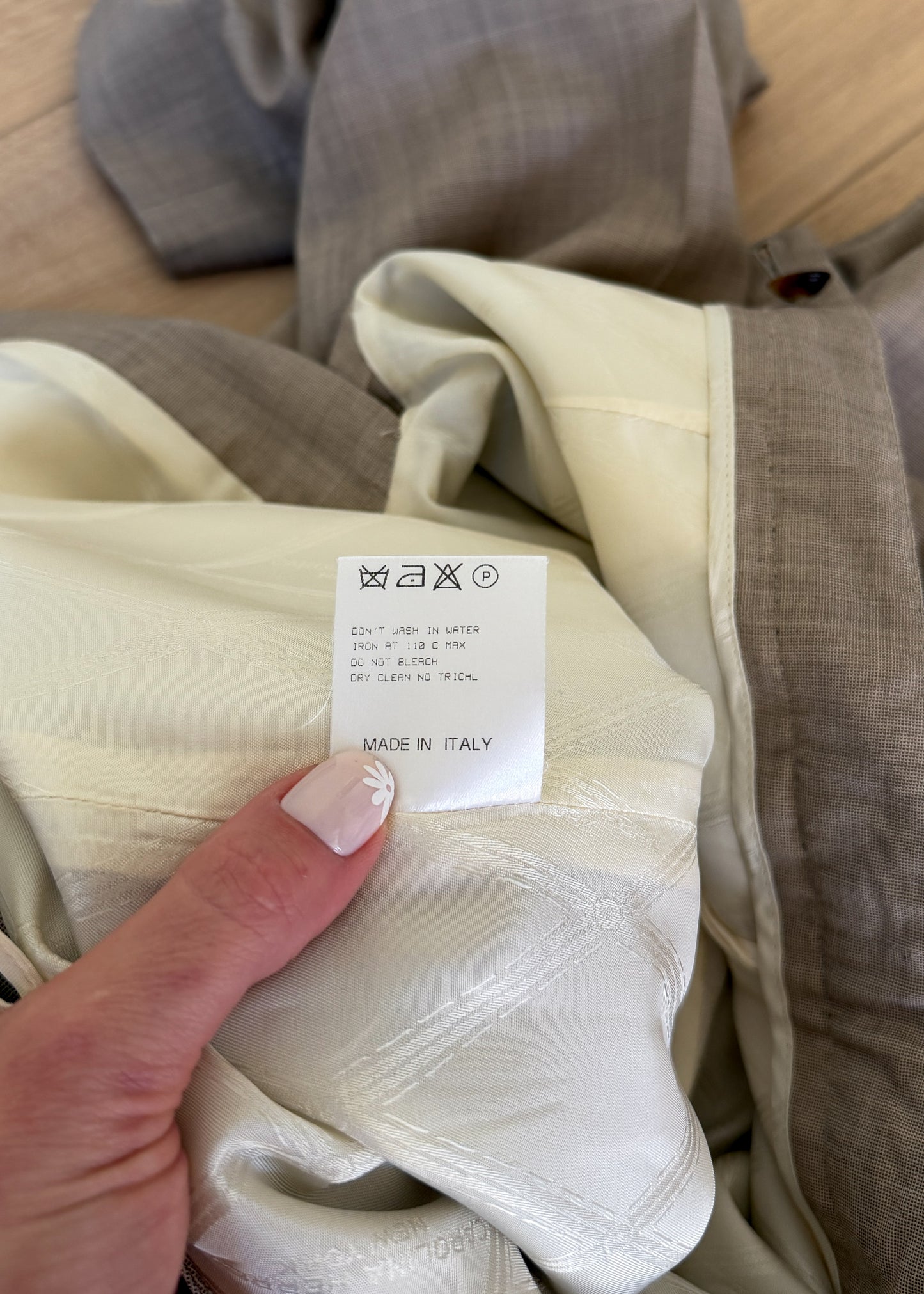 Carolina Herrera Brown Gray Virgin Wool Wide Leg Pants (14)