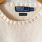 Vintage 90s Polo Ralph Lauren Cream American Flag 100% Cotton Crewneck Sweater
