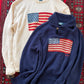 Polo Ralph Lauren RL67 American Flag Linen Cotton Shawl Collar Sweater Navy