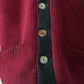 Vintage 30s / 40s Varsity Letterman Burgundy Black Wool Shawl Collar Cardigan Muskingum College University