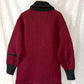 Vintage 30s / 40s Varsity Letterman Burgundy Black Wool Shawl Collar Cardigan Muskingum College University