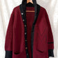 Vintage 30s / 40s Varsity Letterman Burgundy Black Wool Shawl Collar Cardigan Muskingum College University