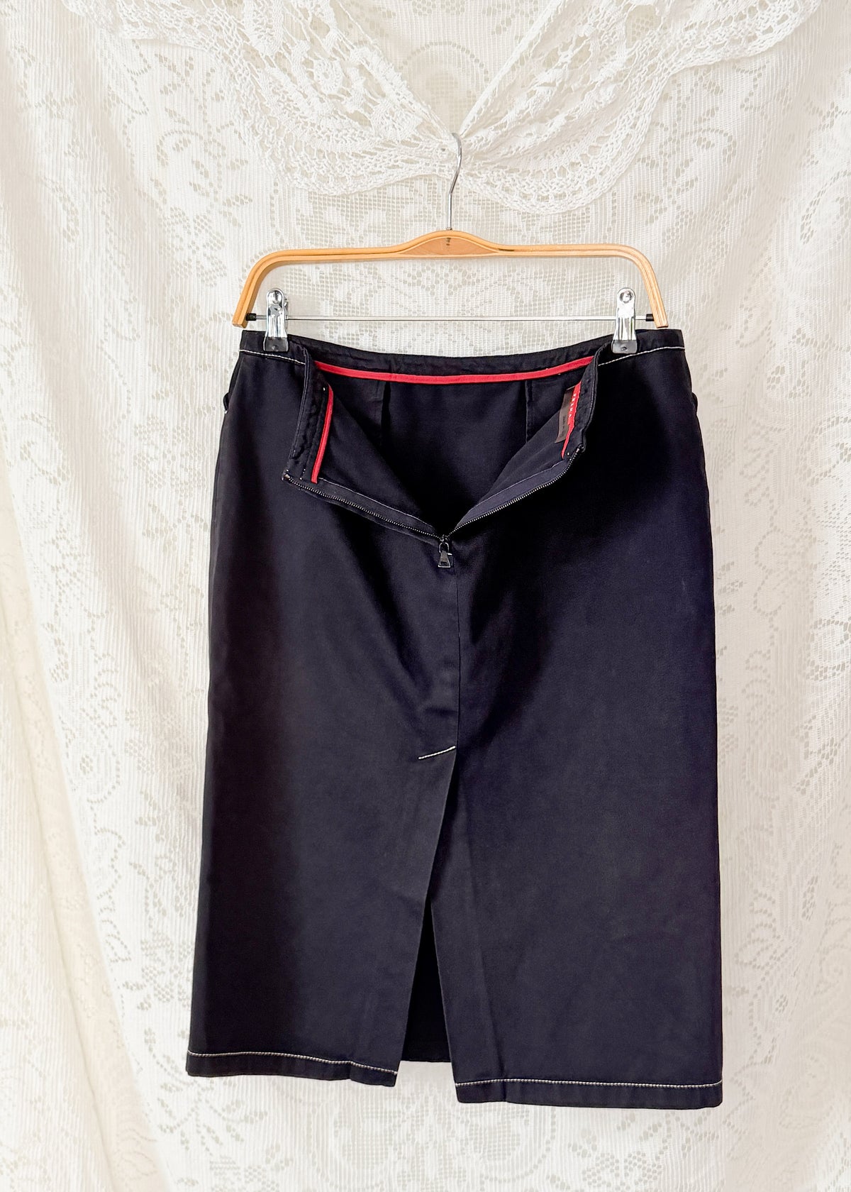 Prada Sport Linea Rossa Plum Brown Midi Pencil Skirt Made in Italy (IT 44 or US 10)