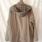 Vintage 90s Burberrys Taupe Khaki  Plaid Lined Field Coat with Hood Made in England