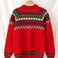 Vintage Dale of Norway Red Nordic Fair Isle Wool Cardigan