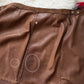 Vintage Chocolate Brown Suede A-Line Wrap Skirt