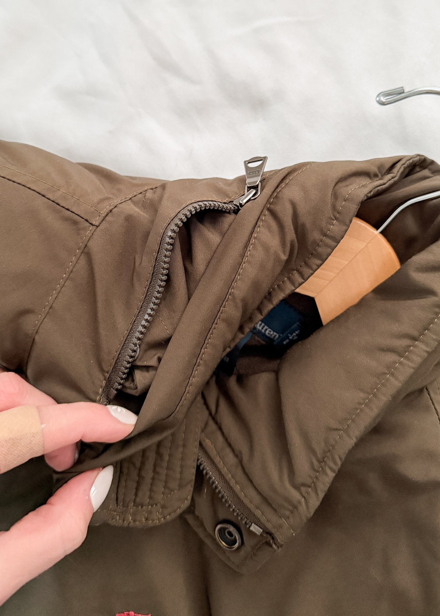 Vintage Ralph Lauren Polo Olive Brown Fleece Lined Jacket (M)