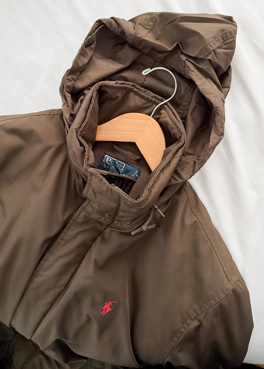 Vintage Ralph Lauren Polo Olive Brown Fleece Lined Jacket (M)