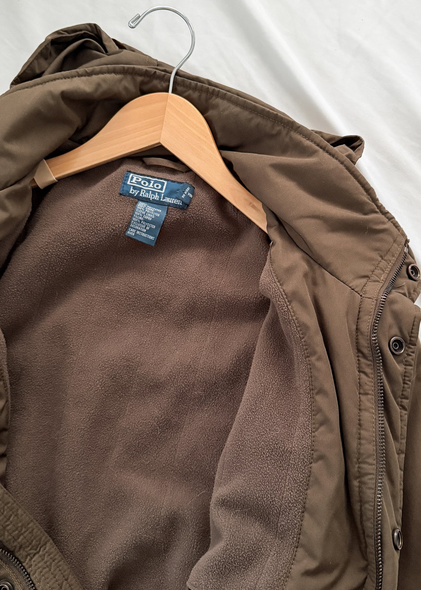 Vintage Ralph Lauren Polo Olive Brown Fleece Lined Jacket (M)