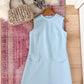 Vintage 60s Fritzi of California Baby Blue Mod Textured A-Line Dress