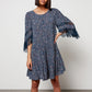 See by Chloe Navy Floral Lace Sleeve Dress (FR 36 or US 4)