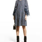 See by Chloe Navy Floral Lace Sleeve Dress (FR 36 or US 4)