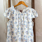 Doen Yvie Top Bleu Flocking Floral Print
