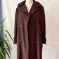 Vintage 1970s Chocolate Brown Double Breasted Coat Persian Curly Lamb Fur Trim