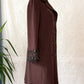 Vintage 1970s Chocolate Brown Double Breasted Coat Persian Curly Lamb Fur Trim