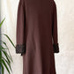 Vintage 1970s Chocolate Brown Double Breasted Coat Persian Curly Lamb Fur Trim