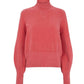 Just Female Adelet Knit Mock Neck Sweater in Rose Pink (M)
