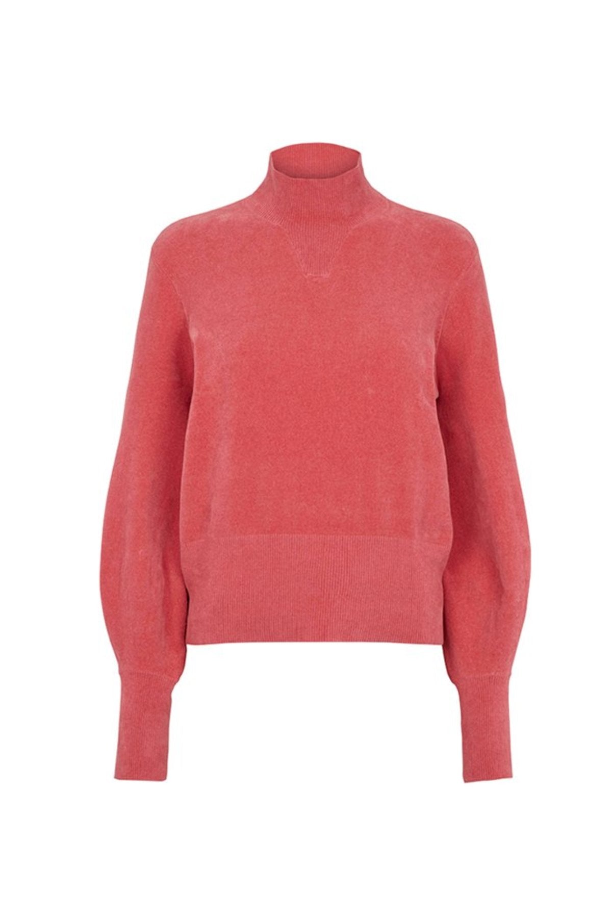 Just Female Adelet Knit Mock Neck Sweater in Rose Pink (M)