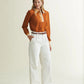 A. Putnam Long Sleeve Polo in Terra Orange Brown (M)