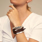 Uno de 50 Ibiza Silver Plated Leather Wrap Cuff Bracelet