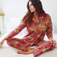 Printfresh Pink Bagheera Long Sleeve & Pants Organic Cotton Pajama Set (S)