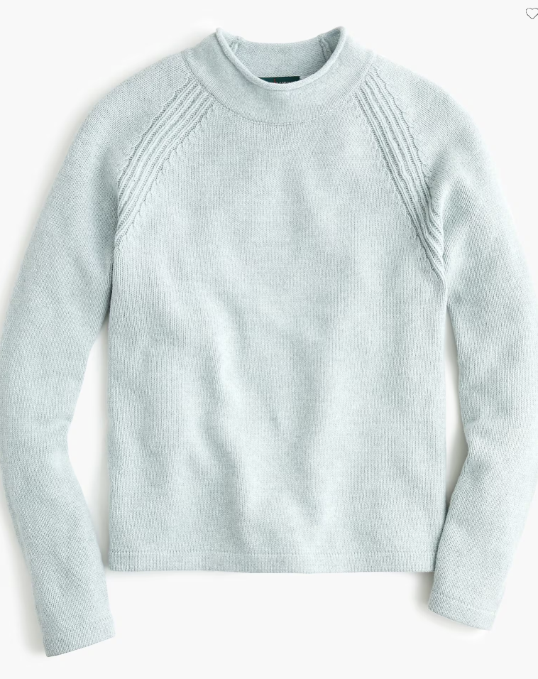 J.Crew Women's 1988 Rollneck™ Sweater Merino Wool Light Powder Blue Knit (S)