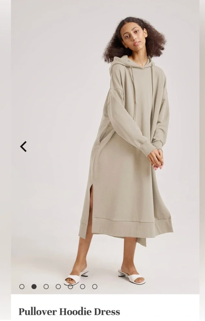 Nap Loungewear Pullover Hoodie Dress in Teal Blue (M)
