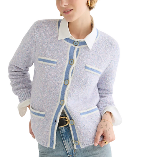 J.Crew Marled Sweater Lady Cardigan Jacket in Lilac Seascape (M)