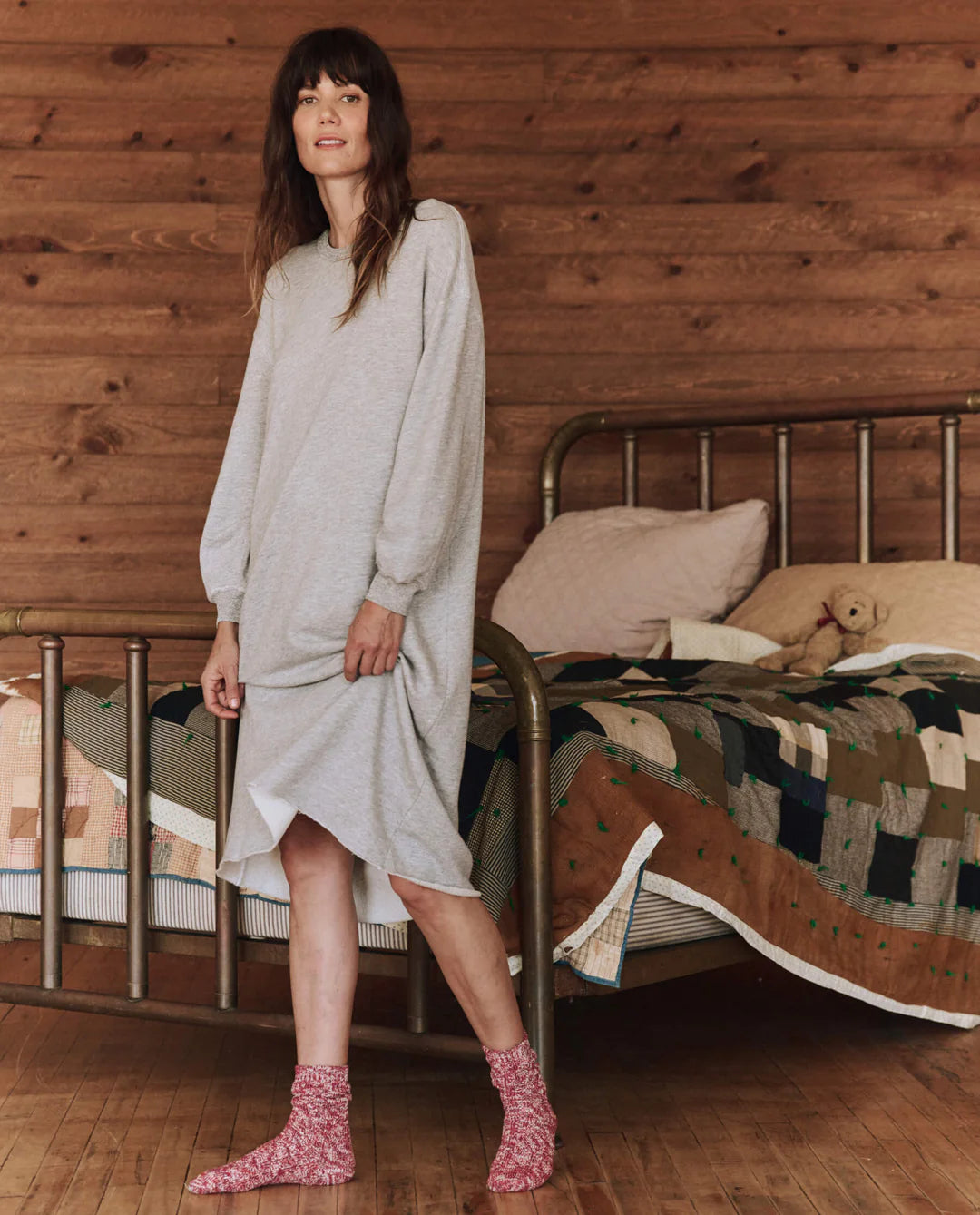 The Great. Light Heather Grey Sweatshirt Dress