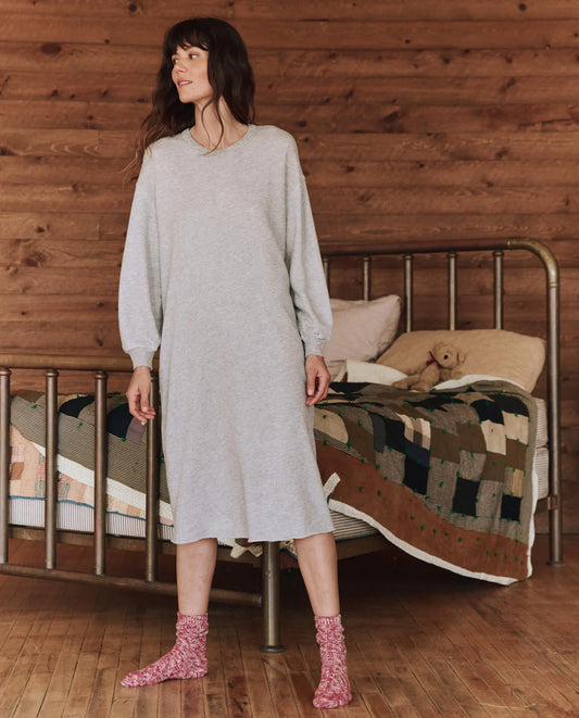 The Great. Light Heather Grey Sweatshirt Dress