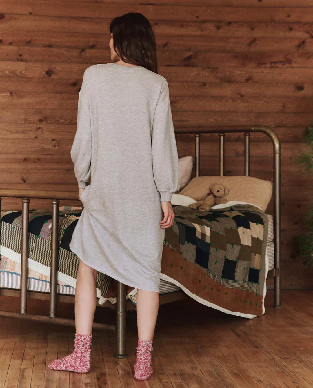 The Great. Light Heather Grey Sweatshirt Dress