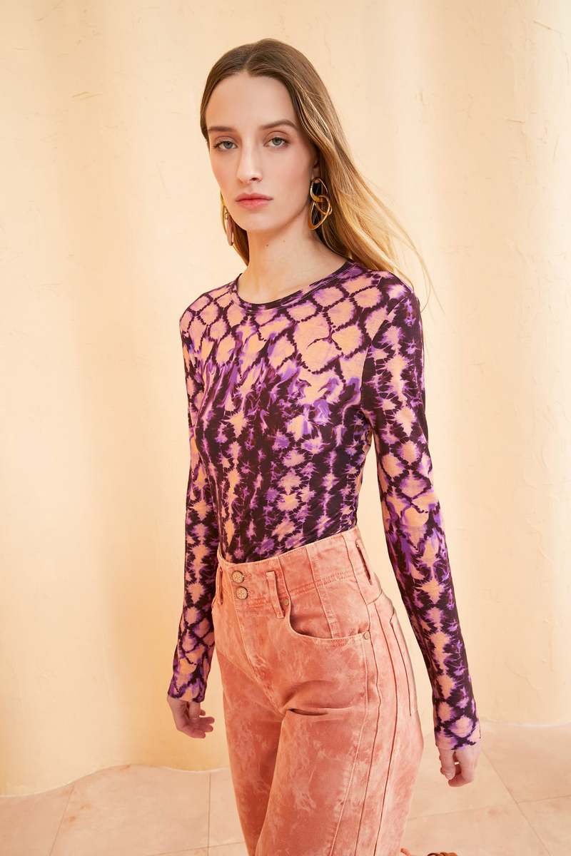 NEW Ulla Johnson Eve Top in Wisteria Purple Pink Tie Dye (S)