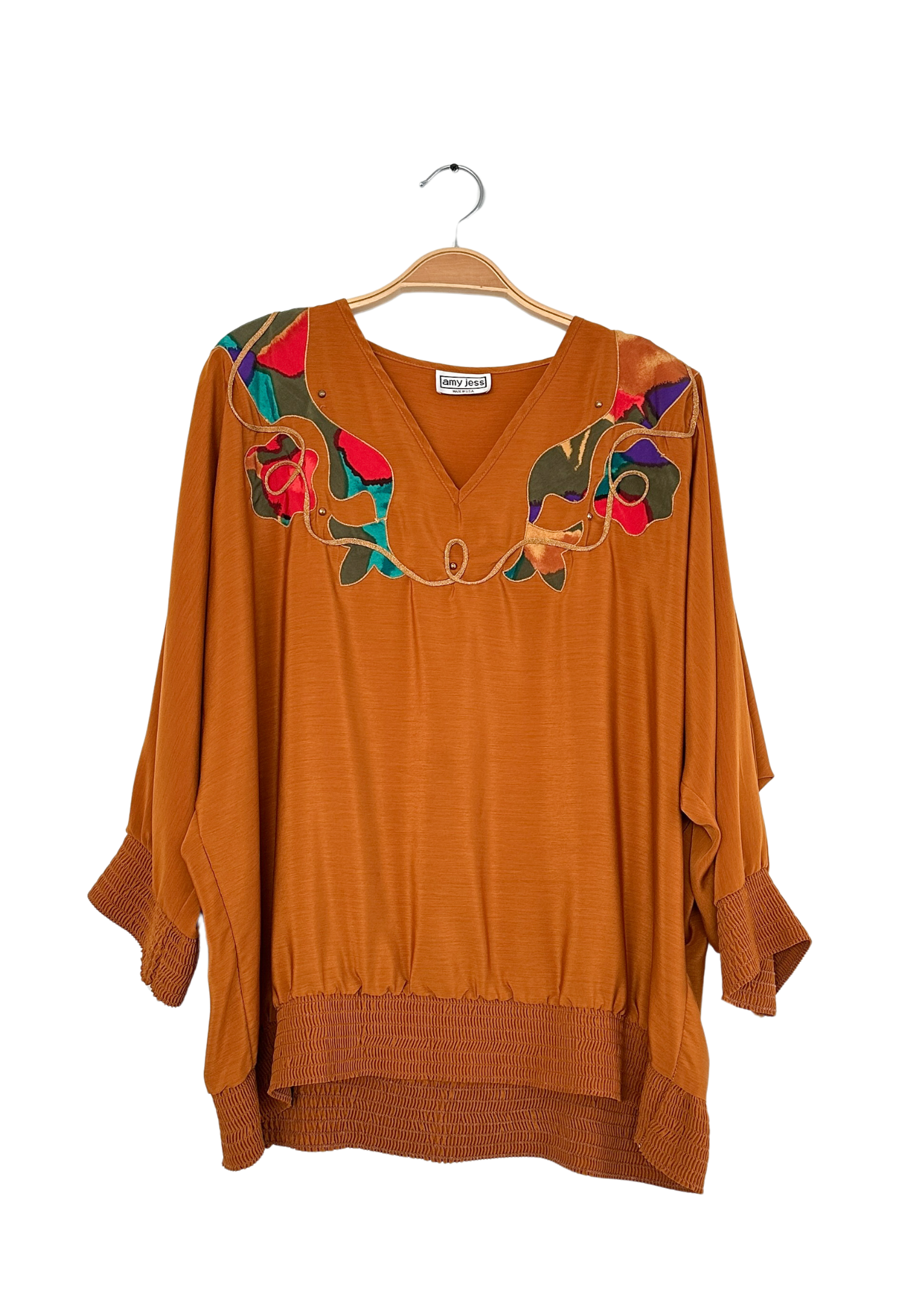 Vintage Amy Vess Gold Embroidered Top (L)