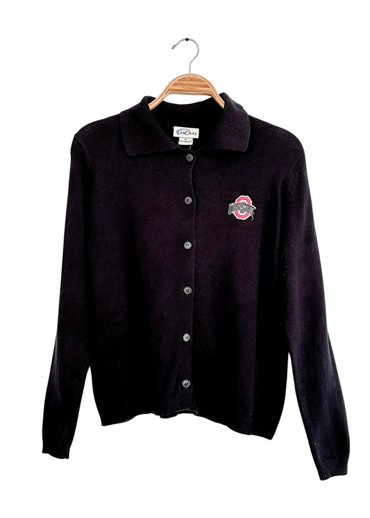 Vintage Las Olas Ohio State Black Knit Cardigan (M)