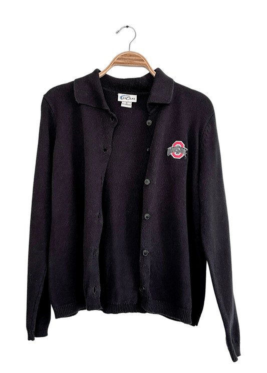 Vintage Las Olas Ohio State Black Knit Cardigan (M)