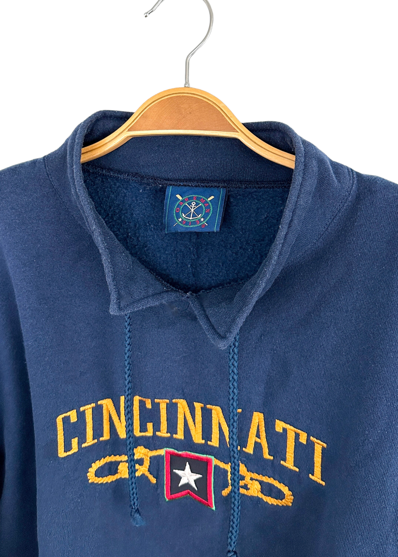 Vintage Cincinnati Embroidered Nautical  Pullover Fleece (S)